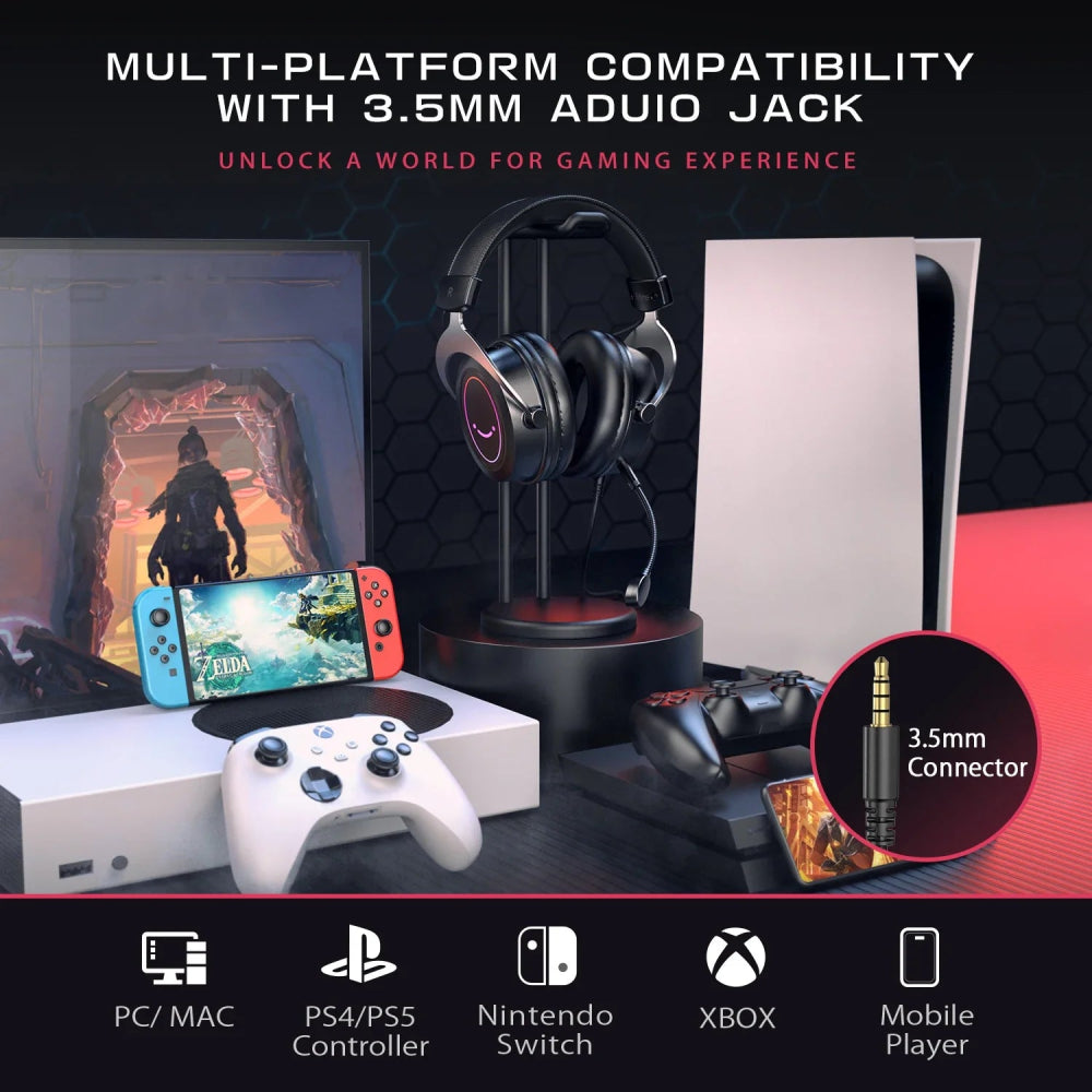 Headpset Gamer FIFINE H3 RGB PowerSound - BoostedBit - BoostedBit - Preto -