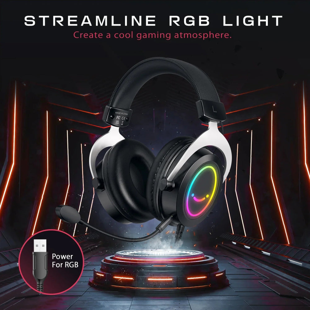 Headpset Gamer FIFINE H3 RGB PowerSound - BoostedBit - BoostedBit - Preto -