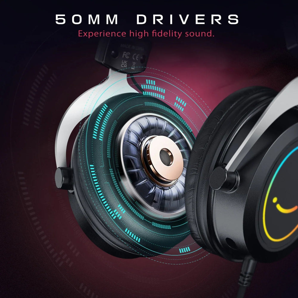 Headpset Gamer FIFINE H3 RGB PowerSound - BoostedBit - BoostedBit - Preto -