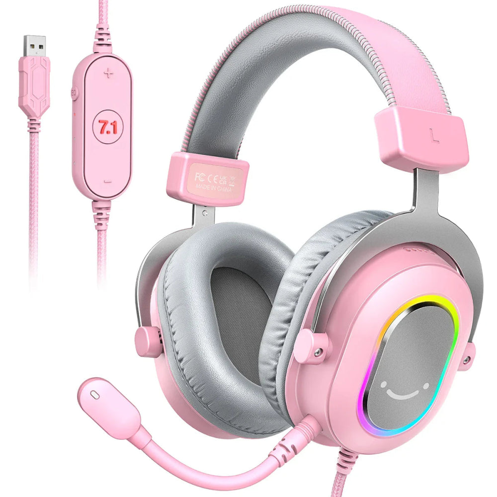 Headset Gamer FIFINE H6 Sonic 7.1 - BoostedBit - BoostedBit - Rosa -