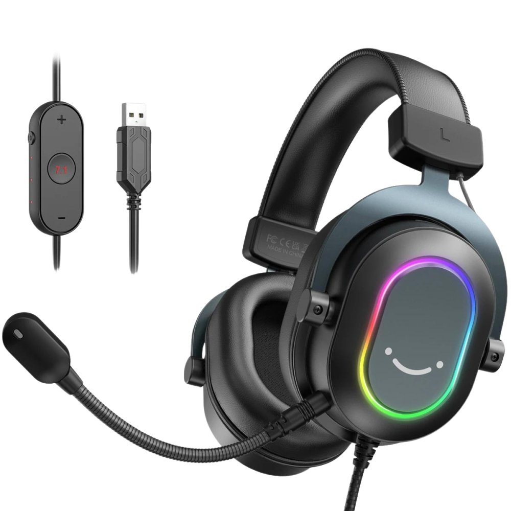 Headset Gamer Fifine H6 Surround Sound 7.1 RGB - BoostedBit - BoostedBit - Preto -