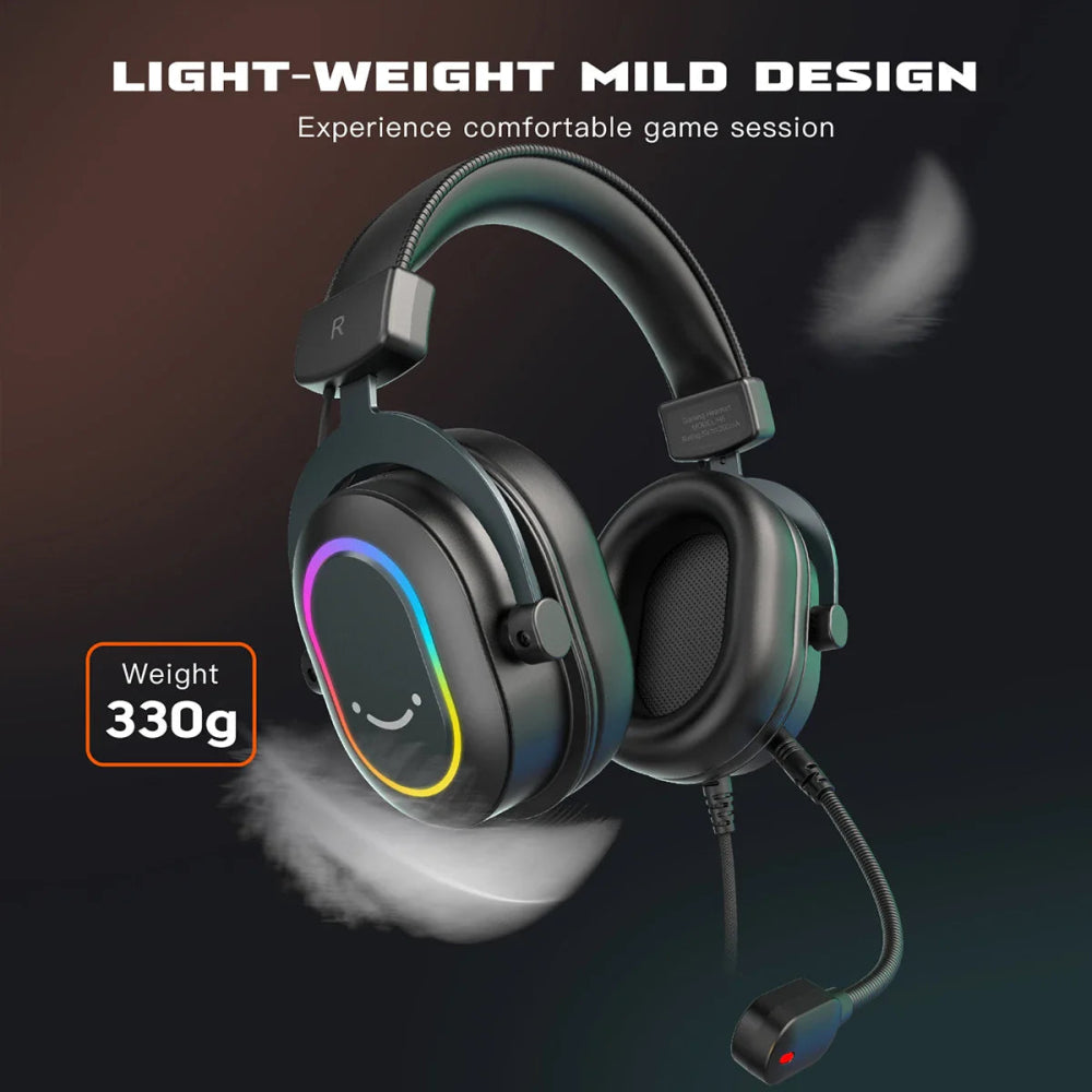 Headset Gamer Fifine H6 Surround Sound 7.1 RGB - BoostedBit - BoostedBit - Preto -