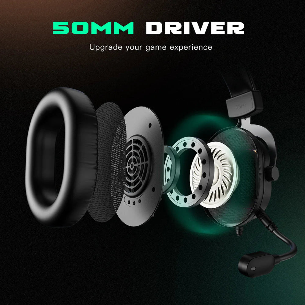 Headset Gamer Fifine H6 Surround Sound 7.1 RGB - BoostedBit - BoostedBit - Preto -