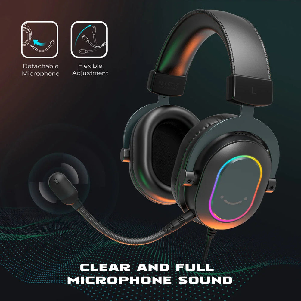Headset Gamer Fifine H6 Surround Sound 7.1 RGB - BoostedBit - BoostedBit - Preto -