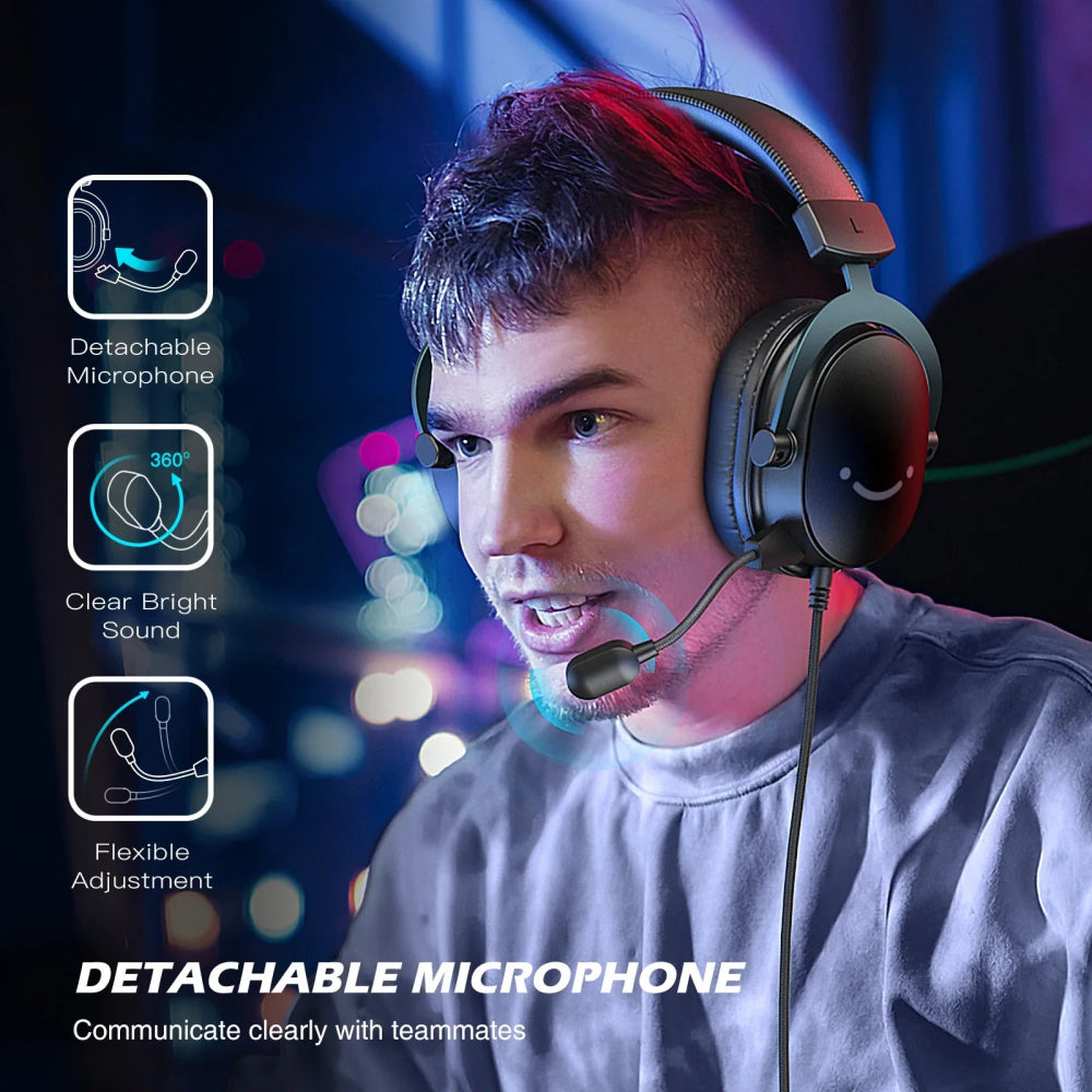 Headset Gamer FIFINE H9W 7.1 Surround Sound - BoostedBit - BoostedBit - Preto -