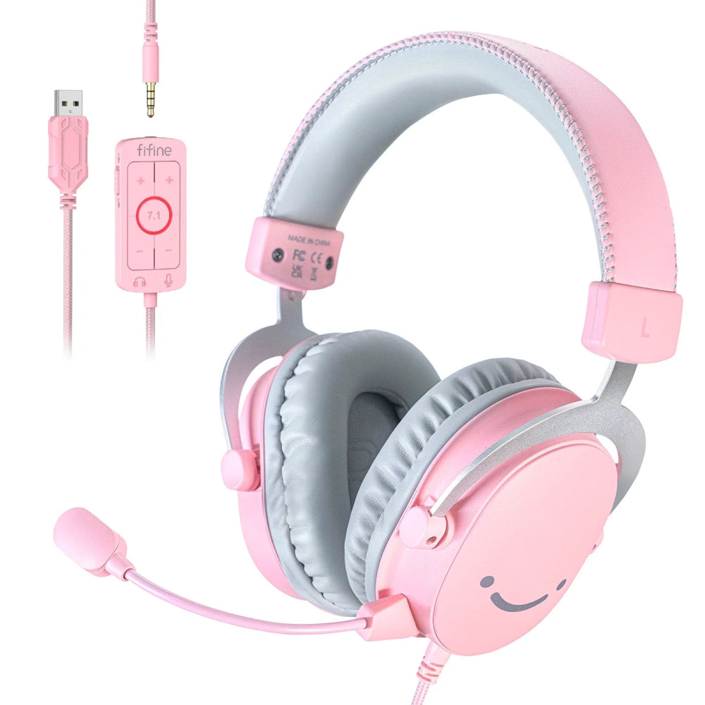 Headset Gamer FIFINE H9W 7.1 Surround Sound - BoostedBit - BoostedBit - Rosa -