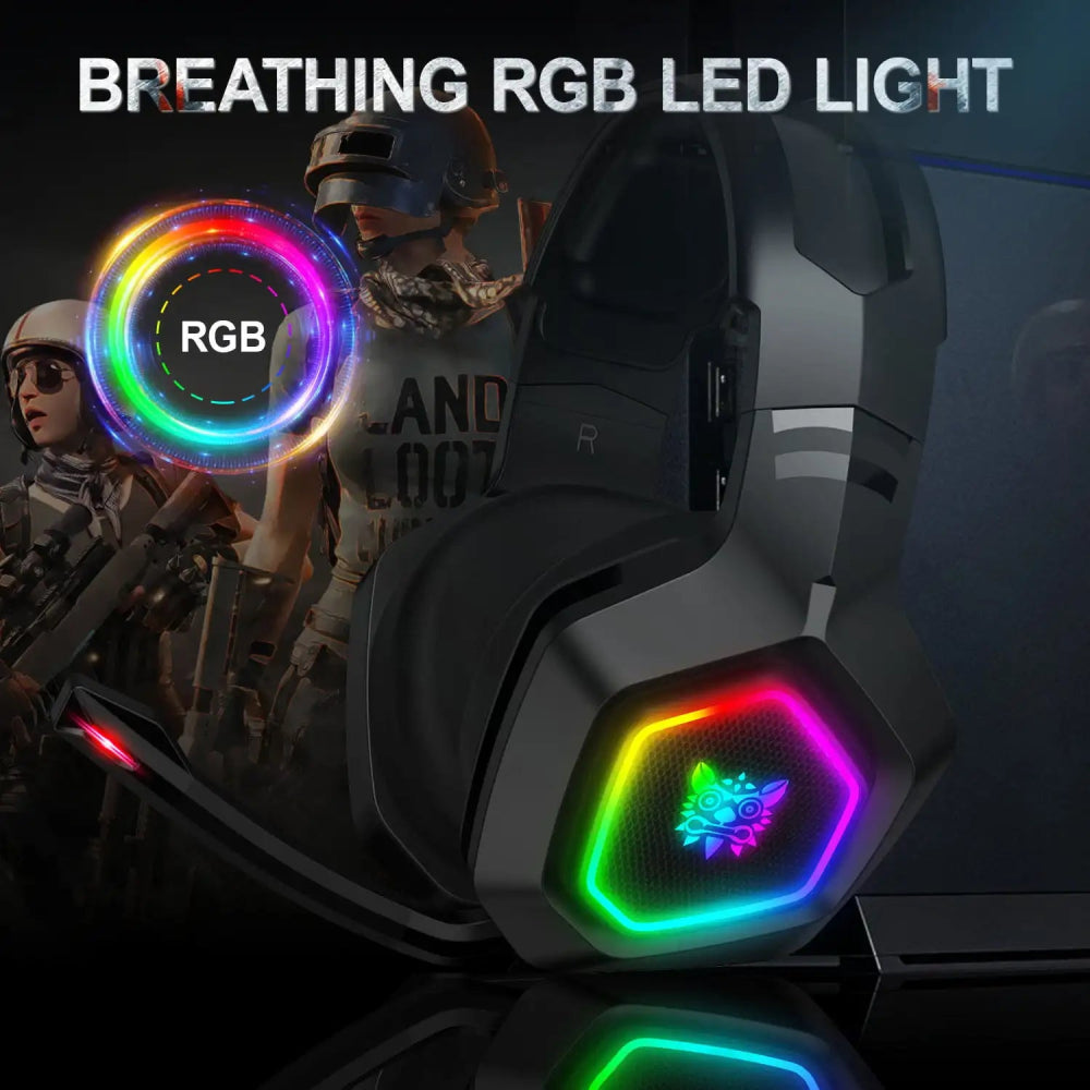 Headset Gamer ONIKUMA K10 com Cancelamento de Ruído, Bluetooth e RGB - BoostedBit - BoostedBit - Preto -