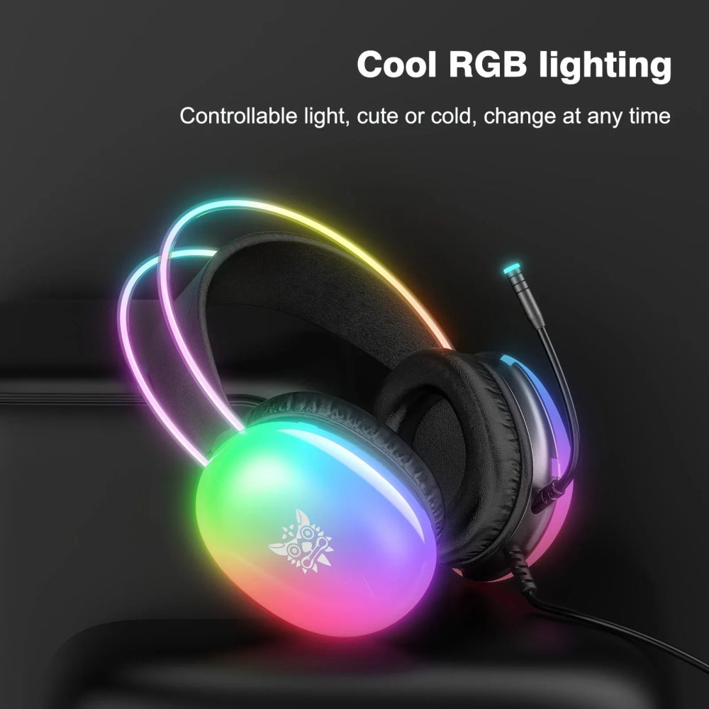 Headset Gamer ONIKUMA X25 com Cancelamento Ativo de Ruído e RGB - BoostedBit - BoostedBit - Preto -