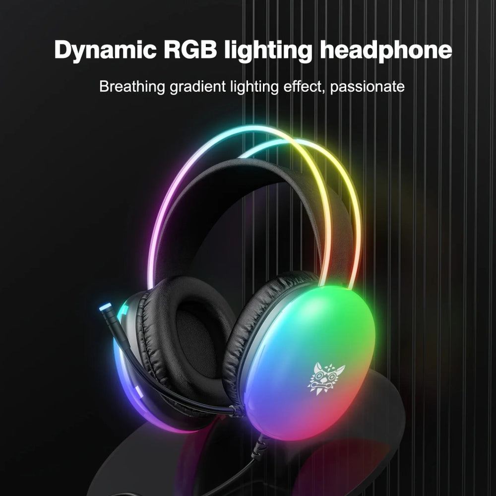 Headset Gamer ONIKUMA X25 com Cancelamento Ativo de Ruído e RGB - BoostedBit - BoostedBit - Preto -
