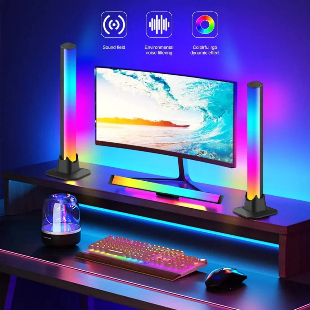 Luz Atmosférica com Controle por App e Mudança de Cores RGB – 30 cm - BoostedBit - BoostedBit - 2 Conjuntos com 4 Luzes - USB Plug - C - 1 -