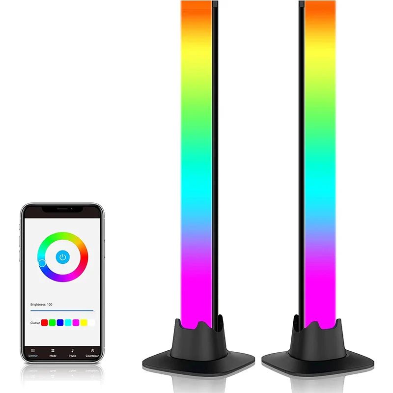 Luz Atmosférica com Controle por App e Mudança de Cores RGB – 30 cm - BoostedBit - BoostedBit - 2 Conjuntos com 4 Luzes - USB Plug - C - 1 -