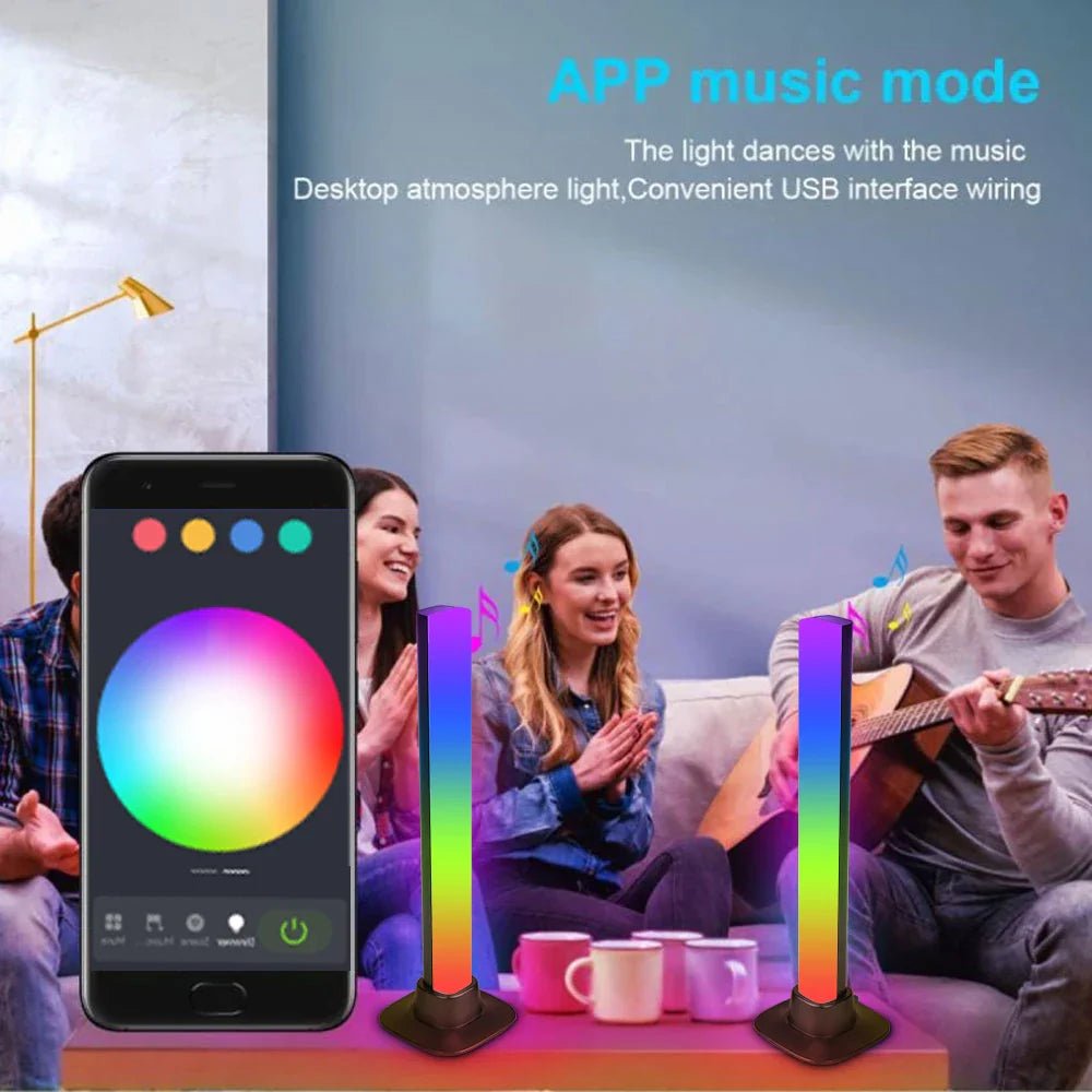 Luz Atmosférica com Controle por App e Mudança de Cores RGB – 30 cm - BoostedBit - BoostedBit - 2 Conjuntos com 4 Luzes - USB Plug - C - 1 -