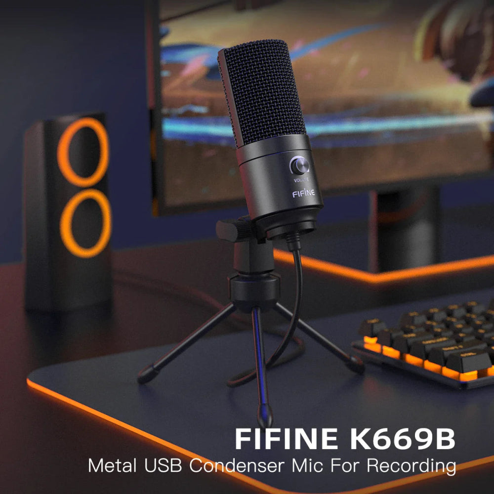 Microfone Gamer FIFINE K669B, USB, Ideal para Stream - K669B - BoostedBit - BoostedBit - K669B -