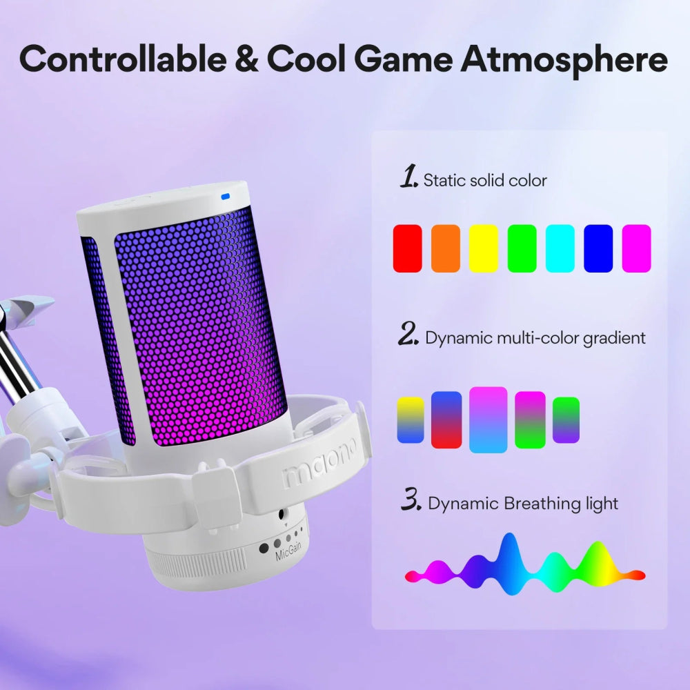 Microfone Gamer Maono Gamerwave DGM20S USB, Cancelamento de Ruído, RGB, Mute com Um Toque - DGM20S - BoostedBit - BoostedBit - DGM20S - Rosa -