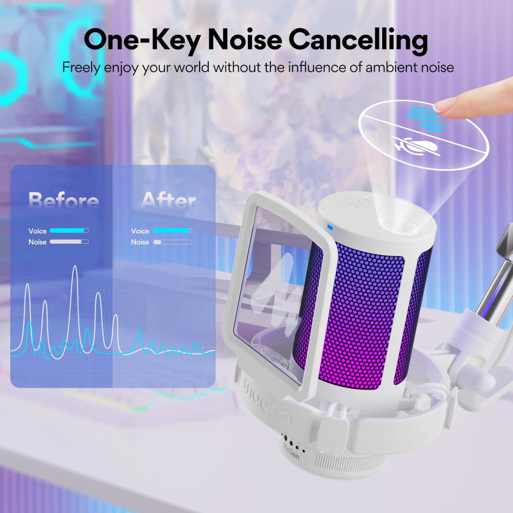 Microfone Gamer Maono Gamerwave DGM20S USB, Cancelamento de Ruído, RGB, Mute com Um Toque - DGM20S - BoostedBit - BoostedBit - DGM20S - Rosa -