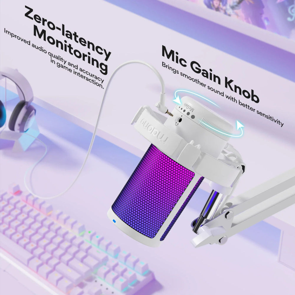 Microfone Gamer Maono Gamerwave DGM20S USB, Cancelamento de Ruído, RGB, Mute com Um Toque - DGM20S - BoostedBit - BoostedBit - DGM20S - Rosa -