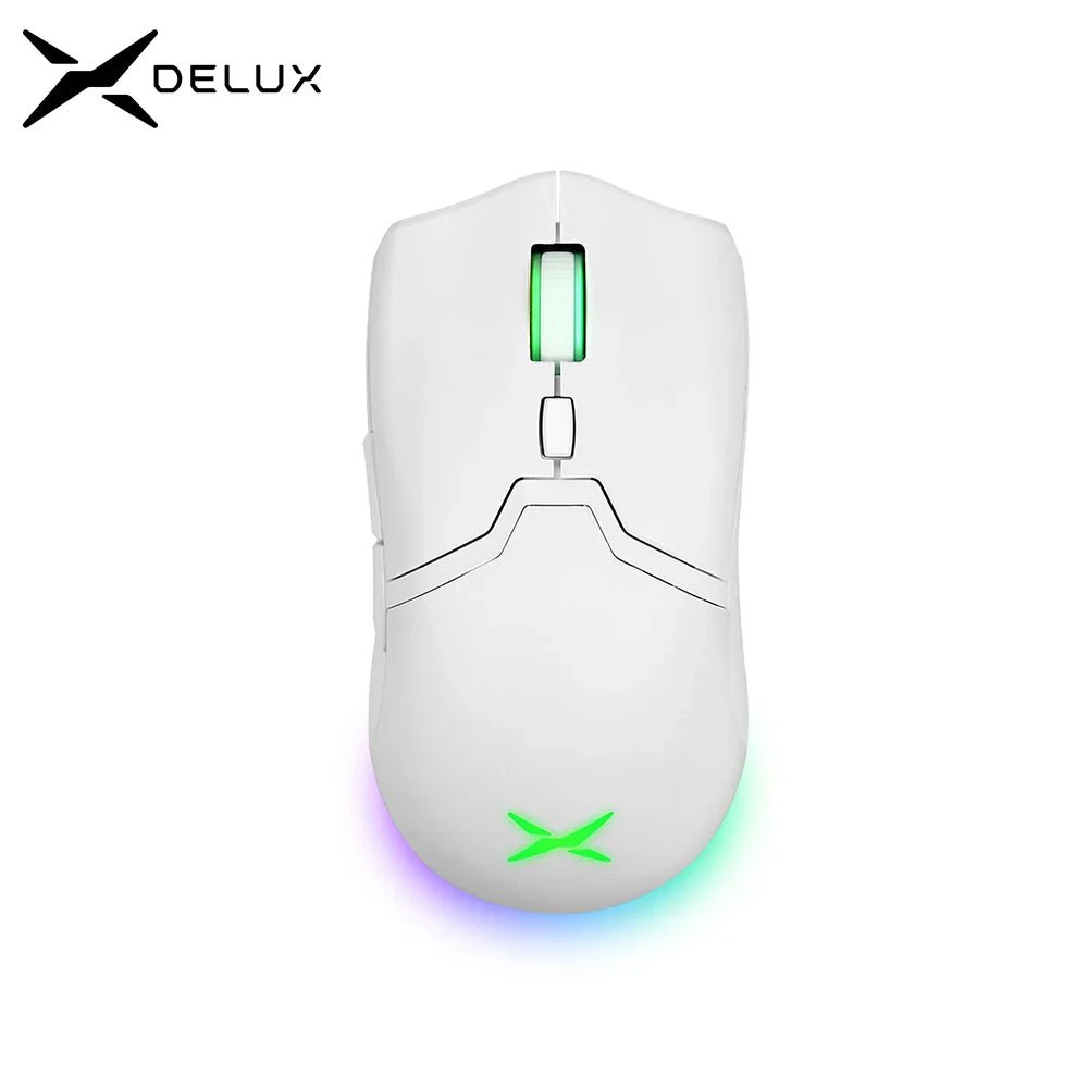 Mouse gamer Delux M800, 72g, sem fio, RGB, 6 botões, 26000DPI - M800 PAW3395 - BoostedBit - BoostedBit - Branco -