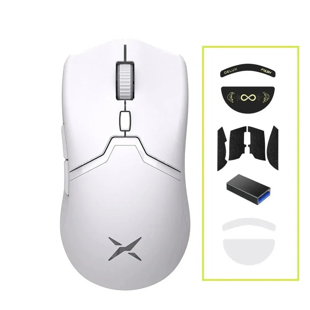 Mouse gamer Delux M800 PRO, 150g, sem fio, 6 botões, 26000DPI - M800 PRO PAW3395 - BoostedBit - BoostedBit - Mouse Preto -