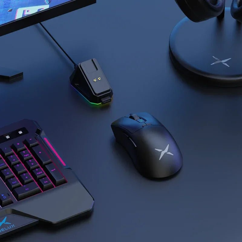 Mouse gamer Delux M900PRO, sem fio, 63g, RGB, 26000DPI - M900PRO PAW3395 - BoostedBit - BoostedBit - M900PRO - Preto -