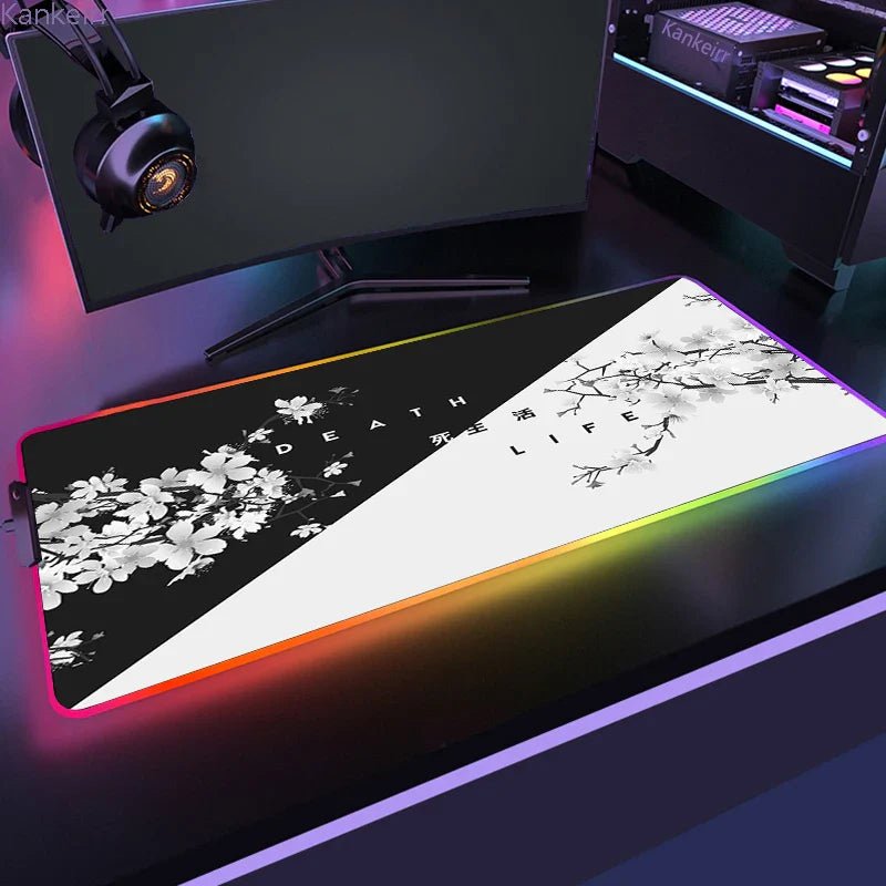 Mousepad Gamer de Borracha Antiderrapante com Iluminação RGB (Onda Japonesa) - BoostedBit - BoostedBit - Onda 18 - RGB 300x700x3mm -