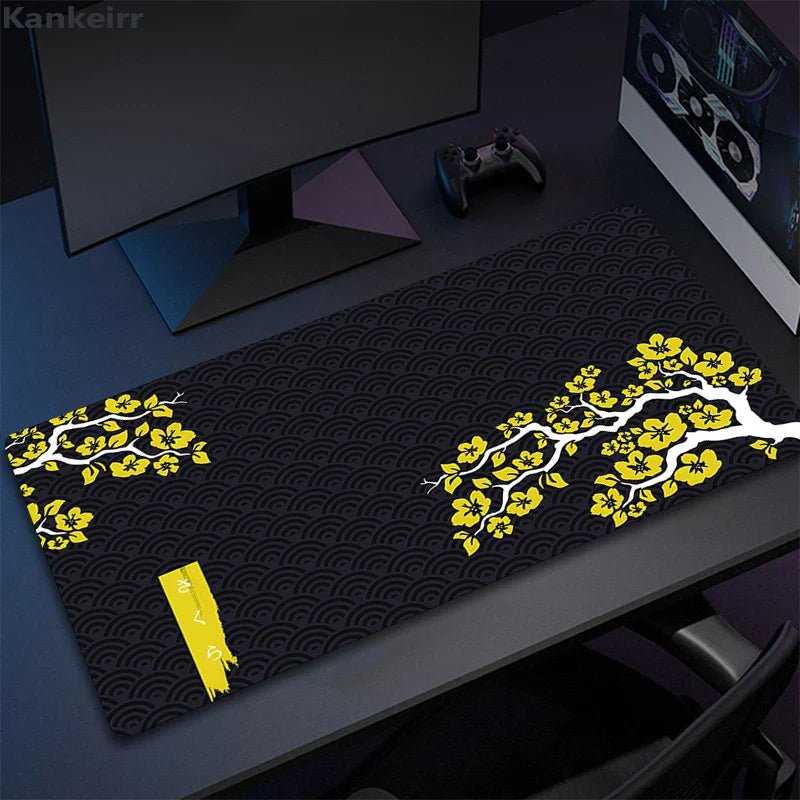 Mousepad Gamer de Borracha Antiderrapante (Sakura) - BoostedBit - BoostedBit - Amarelo - 400x800x3mm -