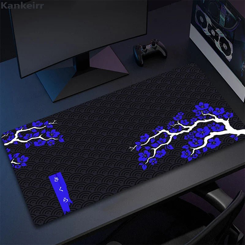 Mousepad Gamer de Borracha Antiderrapante (Sakura) - BoostedBit - BoostedBit - Azul - 300x800x3mm -