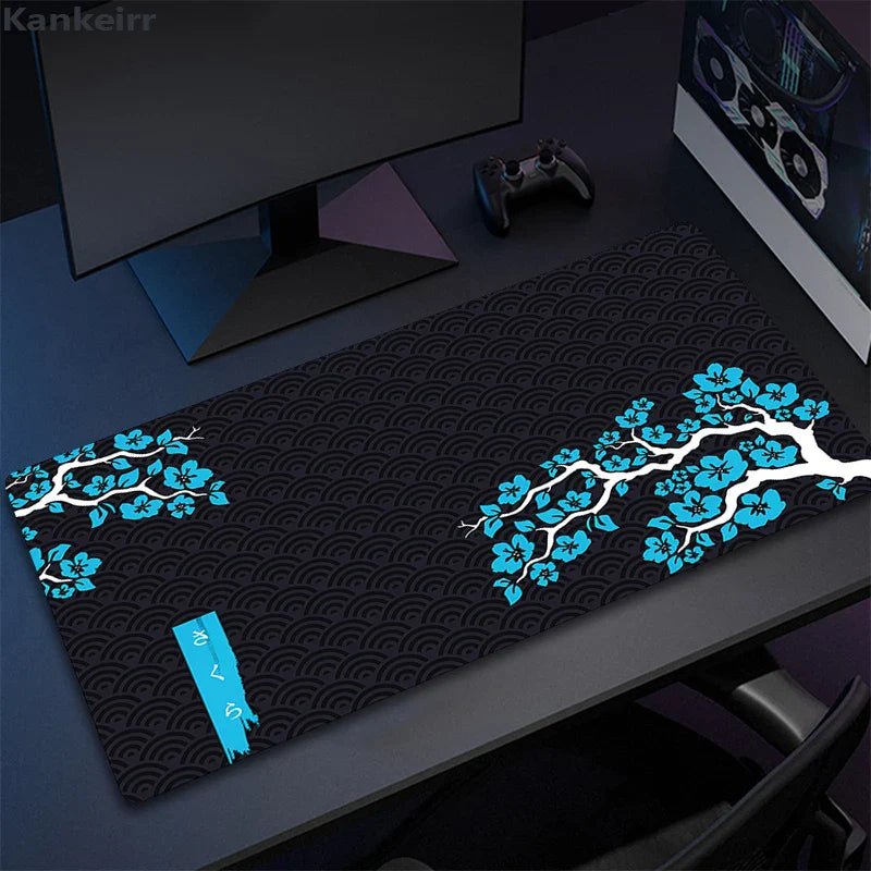 Mousepad Gamer de Borracha Antiderrapante (Sakura) - BoostedBit - BoostedBit - Azul Claro - 400x700x3mm -