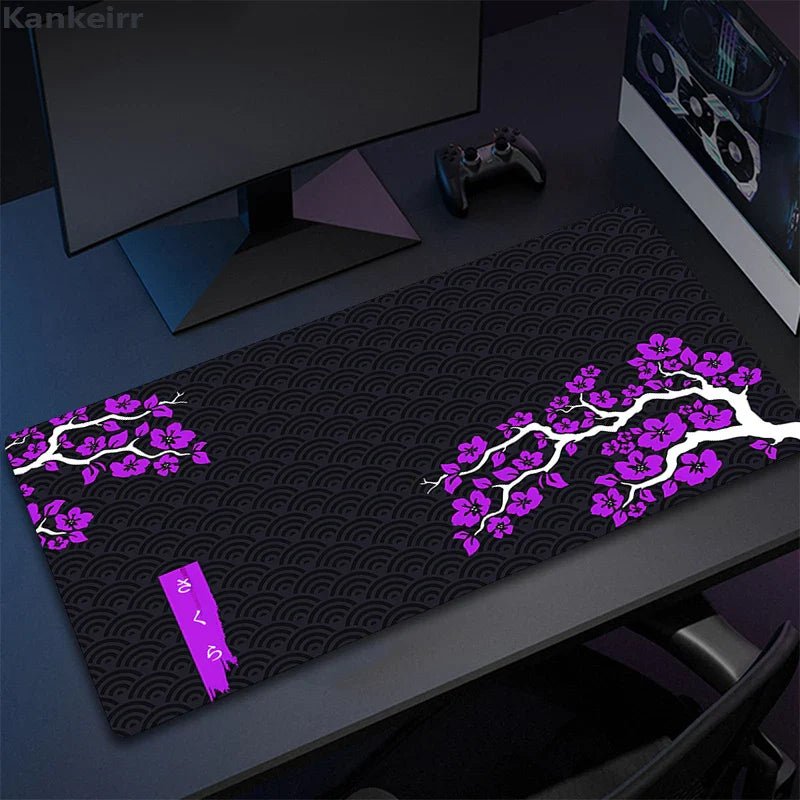 Mousepad Gamer de Borracha Antiderrapante (Sakura) - BoostedBit - BoostedBit - Roxo 1 - 300x700x3mm -