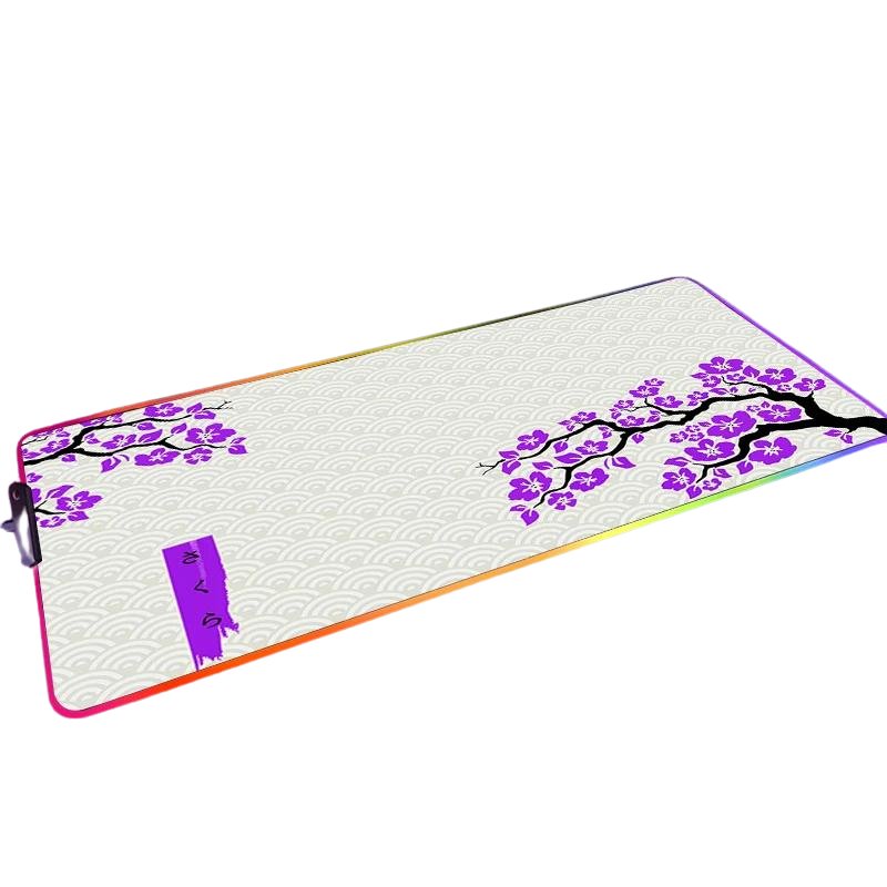 Mousepad Gamer RGB de Borracha Antiderrapante (Sakura) - BoostedBit - BoostedBit - Azul - RGB 300x600x3mm -