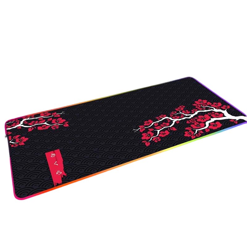 Mousepad Gamer RGB de Borracha Antiderrapante (Sakura) - BoostedBit - BoostedBit - Roxo 1 - RGB 250x350x3mm -