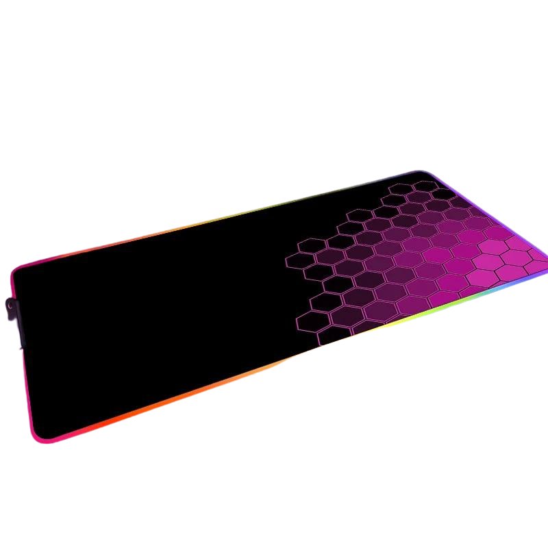 MousePads Gamer RGB de Borracha Antiderrapante (Geométrico) - BoostedBit - BoostedBit - Geométrico 1 - RGB 250x350x3mm -