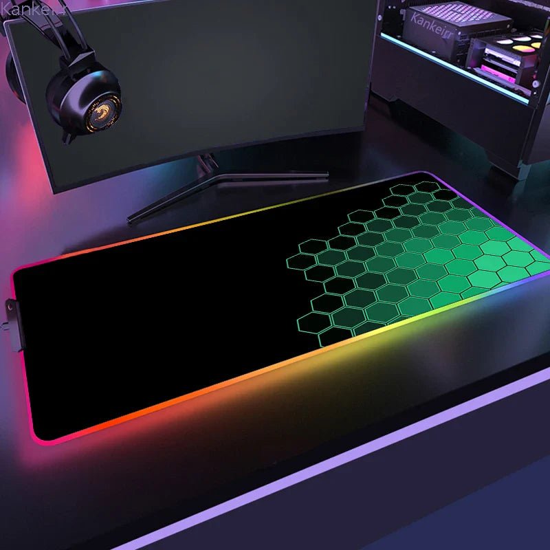 MousePads Gamer RGB de Borracha Antiderrapante (Geométrico) - BoostedBit - BoostedBit - Geométrico 12 - RGB 250x350x3mm -