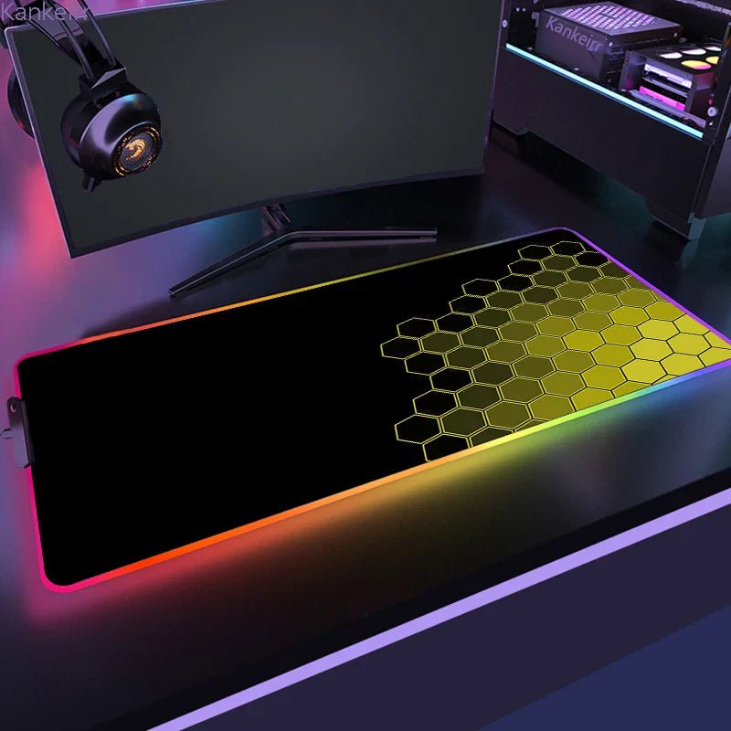 MousePads Gamer RGB de Borracha Antiderrapante (Geométrico) - BoostedBit - BoostedBit - Geométrico 17 - RGB 250x350x3mm -