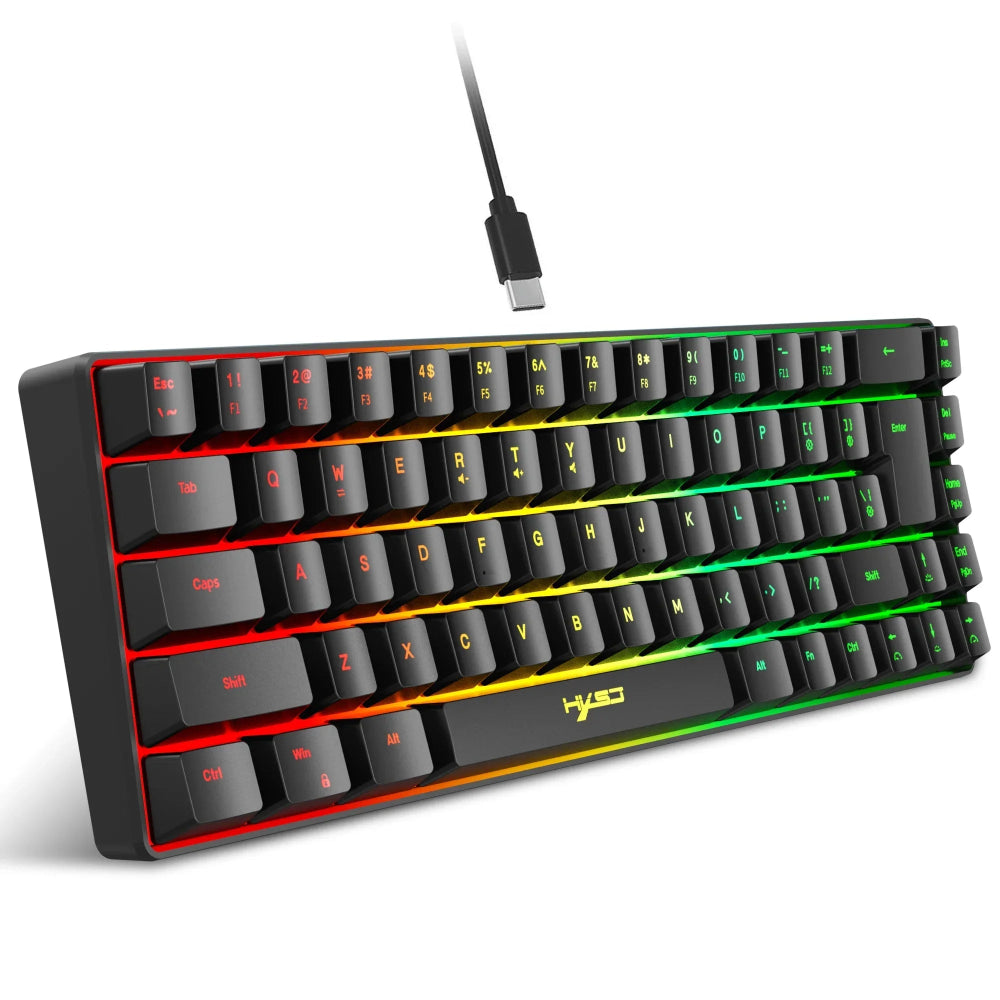 Teclado Gamer V200 com 68 Teclas USB e 20 Modos de Iluminação RGB - V200 - BoostedBit - BoostedBit - Preto -